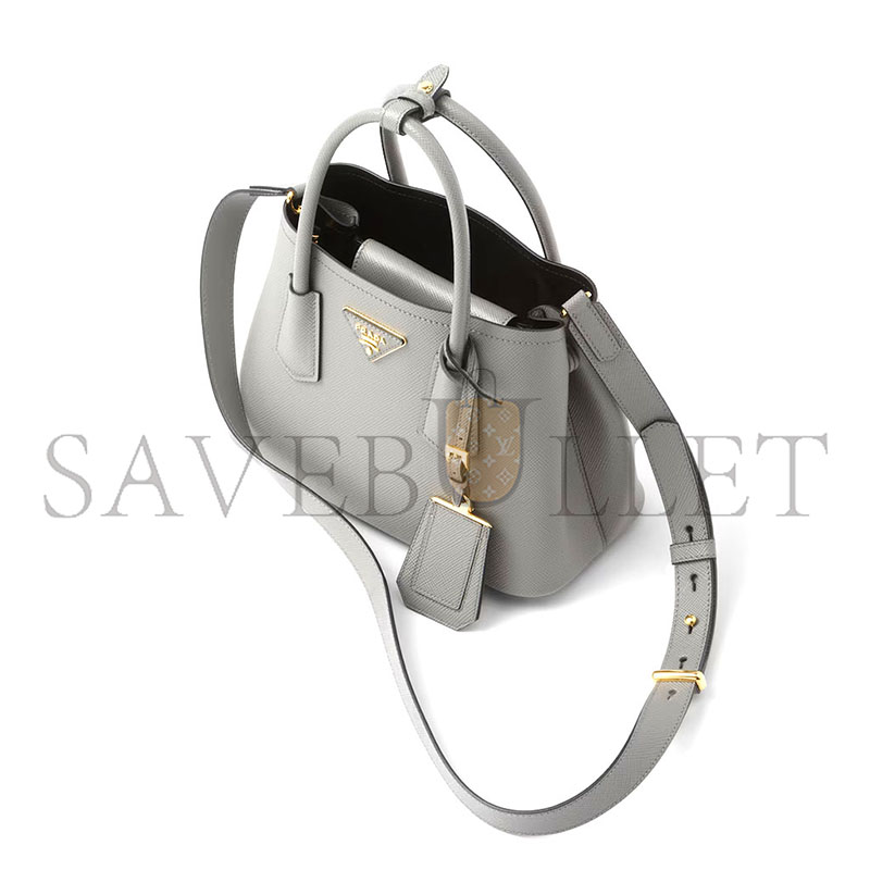PRADA SMALL PRADA DOUBLE SAFFIANO LEATHER BAG 1BG443 01 (25*18.5*12.5cm) PRADA SMALL PRADA DOUBLE SAFFIANO LEATHER BAG 1BG443 01 (25*18.5*12.5cm)
